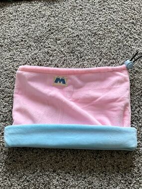 Reversible Fleece Hat Gaiter Blue and Pink - Small Head Size
